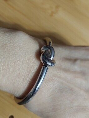 Polished Silver Tone/Love Knot Bracelet - Elegant Womens Jewelry